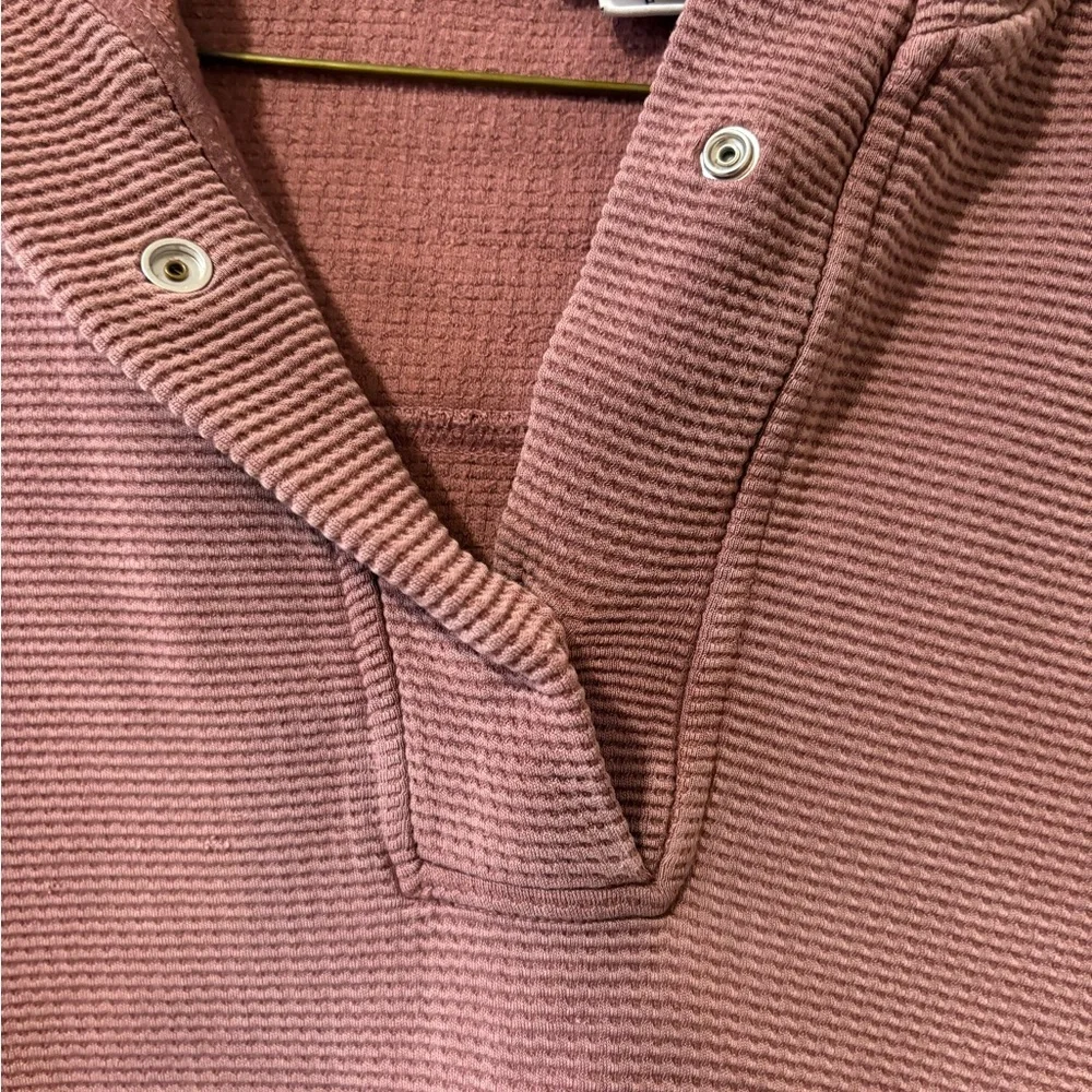 Athleta Coaster Luxe Waffle Hoodie in Tawny Rose women’s size Small
